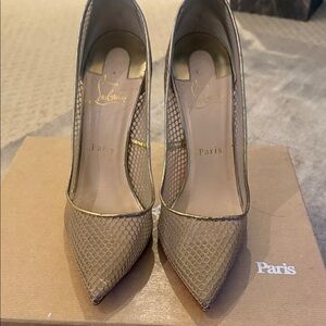 Christian Louboutin Metallic Mesh Heels